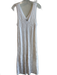 Nic + Zoe Size L White Cotton Blend Sleeveless V Neck Knit Lined Dress White / L
