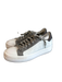 P448 Shoe Size 40 White, Gray & Black Leather Round Toe Logo Lace Up Shoes White, Gray & Black / 40