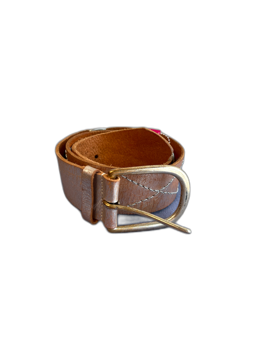 Linea Pelle Silver & Brown Leather Silver Hardware Belts Silver & Brown / 5