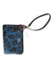 Coach Blue & Black Leather Zip Close Animal Print Wristlet Bag Blue & Black / S