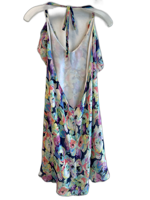Yumi Kim Size M Multi Silk One Shoulder Floral Ruffle Detail Lined Dress Multi / M