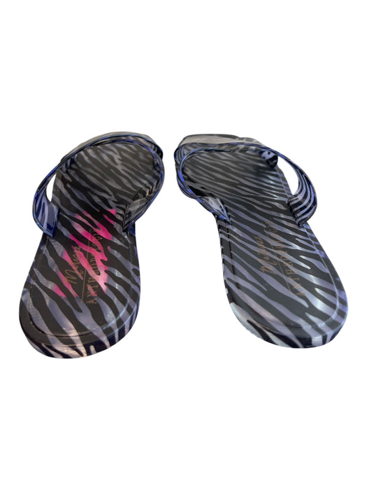 Matisse Shoe Size 8 Purple Rubber Flat Slip On Zebra Print Jelly Shoes Purple / 8