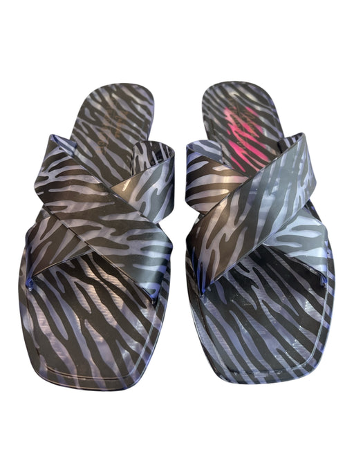 Matisse Shoe Size 8 Purple Rubber Flat Slip On Zebra Print Jelly Shoes Purple / 8