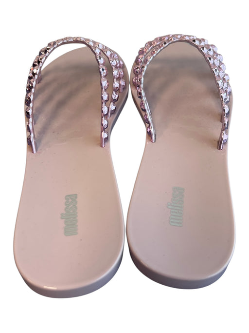 Melissa Shoe Size 8 Pink Rubber Slip On Stud Detail Open Toe Jelly Shoes Pink / 8