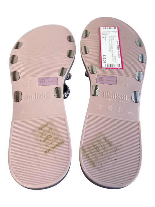 Melissa Shoe Size 8 Pink Rubber Slip On Stud Detail Open Toe Jelly Shoes Pink / 8