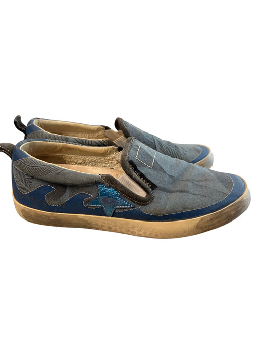 Golden Goose Shoe Size 38 Blue Canvas Almond Toe Silver Hardware Slip On Shoes Blue / 38