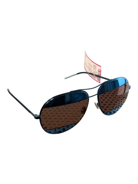 Christian Dior Blue Metal Split lens Mirrored Aviator Sunglasses Blue