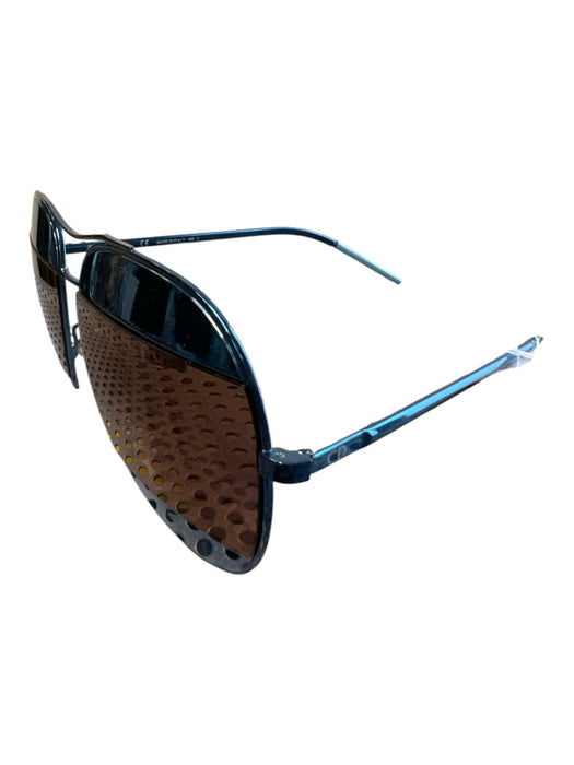 Christian Dior Blue Metal Split lens Mirrored Aviator Sunglasses Blue
