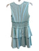 Amanda Uprichard Size S Aqua Blue Polyester Sleeveless V Neck Tiered Dress Aqua Blue / S