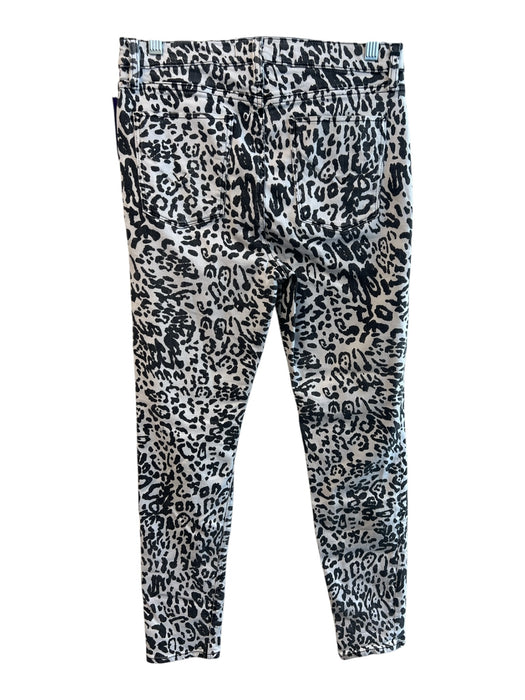 Hudson Size 31 Black & White Viscose Blend High Rise Animal Print Zip Fly Pants Black & White / 31