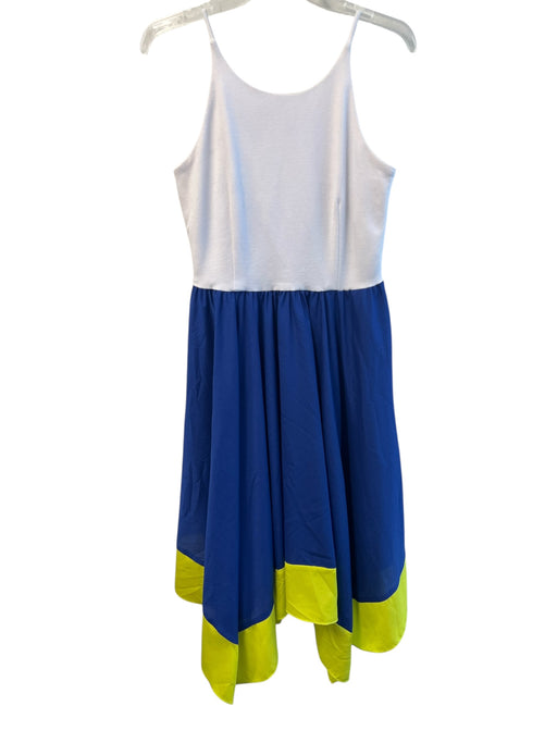 Hutch Size M White & Blue Polyester Sleeveless Two Tone Square Neck Dress White & Blue / M