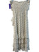 Sundress Size L Beige & Gold Cotton Strapless Tie Detail Flower Detail Dress Beige & Gold / L