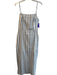 Lavender Brown Size L Blue & White Linen & Cotton Spaghetti Strap Striped Dress Blue & White / L