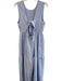 En Saison Size L Blue Polyester Sleeveless solid color Scoop Neck Tie Back Dress Blue / L