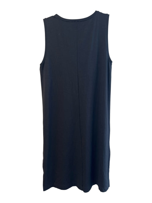 Lilla P Size M Black Cotton Sleeveless solid color Scoop Neck Below knee Dress Black / M