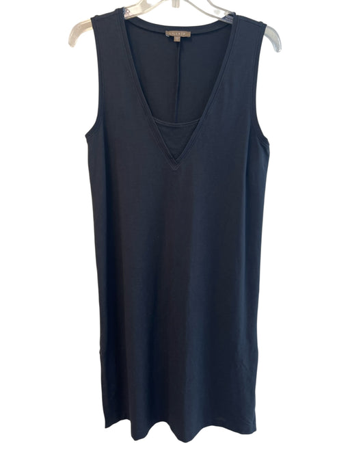 Lilla P Size M Black Cotton Sleeveless solid color Scoop Neck Below knee Dress Black / M