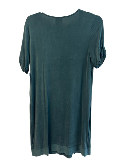 Dolan Size S Green Cupro Short Sleeve solid color V Neck Knee length Dress Green / S
