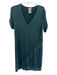 Dolan Size S Green Cupro Short Sleeve solid color V Neck Knee length Dress Green / S