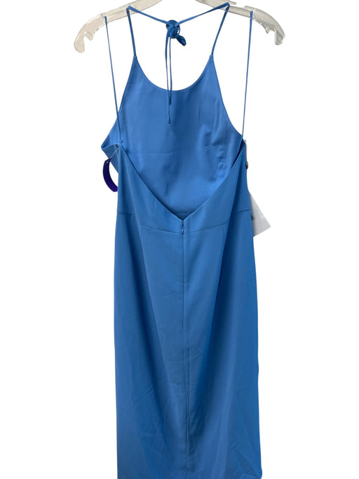 Alice & Olivia Size 12 Blue Polyester Halter Top solid color Back Zip Dress Blue / 12