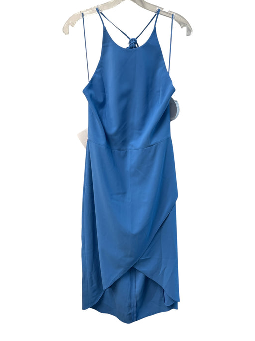 Alice & Olivia Size 12 Blue Polyester Halter Top solid color Back Zip Dress Blue / 12