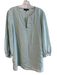 Lafayette 148 Size XL Green & White Silk Long Sleeve Striped V Neck Top Green & White / XL