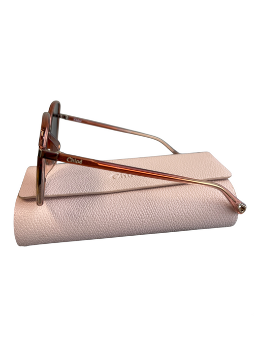 Chloe Orange Acetate Ombre Square Oversize Case Inc. Sunglasses Orange