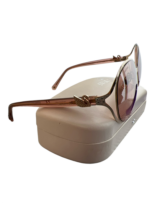 Swarovski Pink Acetate round Mirrored Crystal Detail Case Inc. Sunglasses Pink