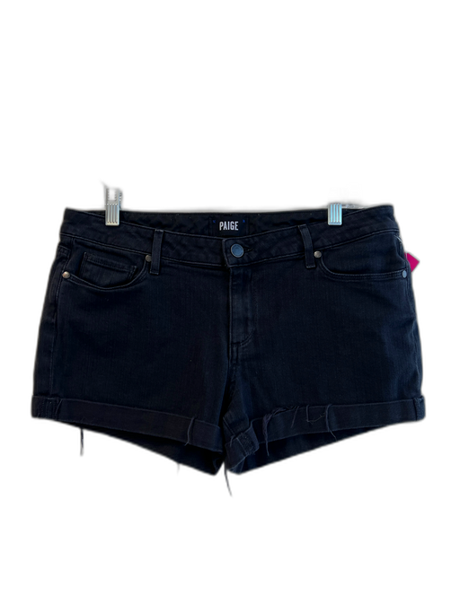Paige Size 29 Black Cotton Zip Fly solid color 5 Pocket Rolled Hem Shorts Black / 29