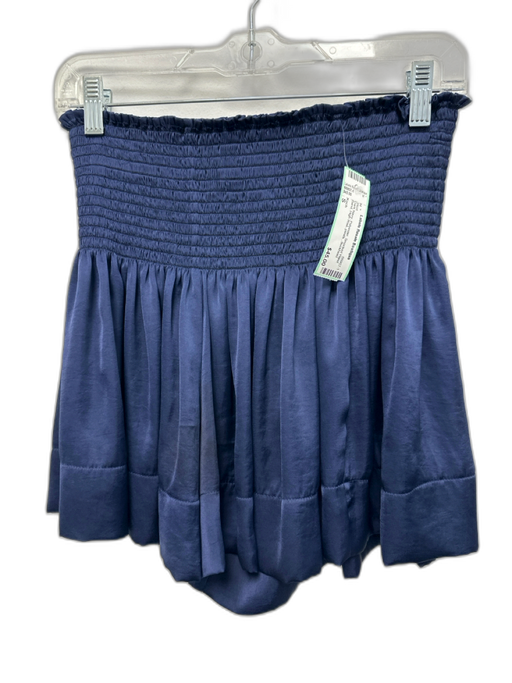 Koch Size S Dark Navy Polyester Smocked Waist Band High Rise pleats Skirt Dark Navy / S