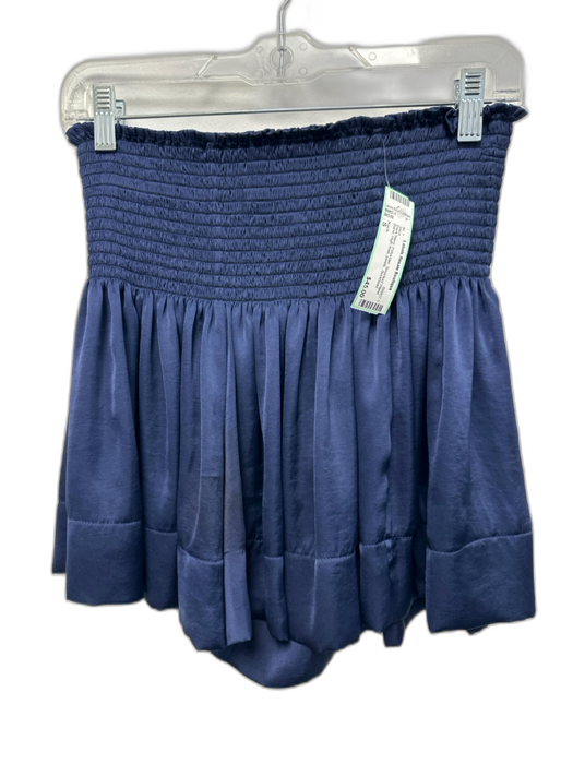 Koch Size S Dark Navy Polyester Smocked Waist Band High Rise pleats Skirt Dark Navy / S