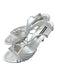 Claudia Ciuti Shoe Size 7.5 Silver Leather Stiletto Strapy Metallic Sandals Silver / 7.5