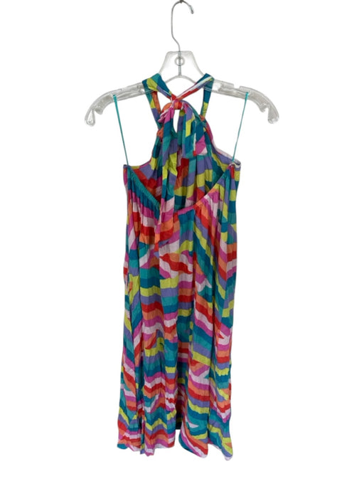 Elan Size One Size Multi Rayon Halter Neck Striped Maxi Dress Multi / One Size