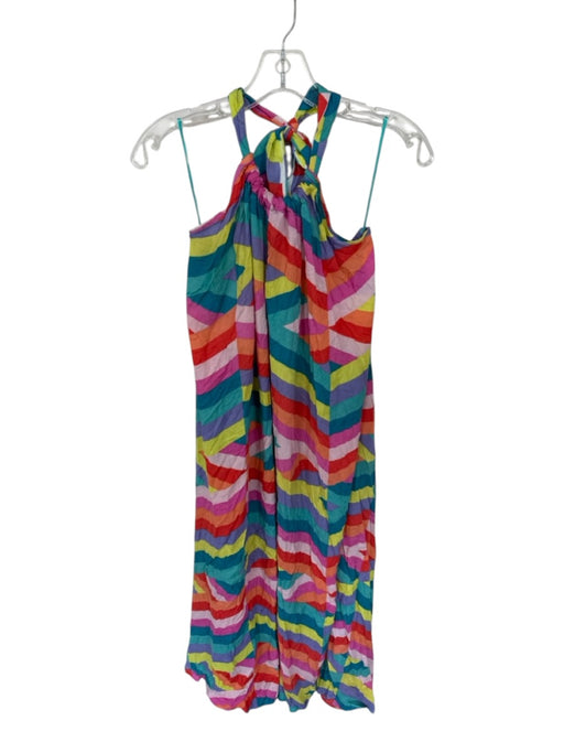 Elan Size One Size Multi Rayon Halter Neck Striped Maxi Dress Multi / One Size