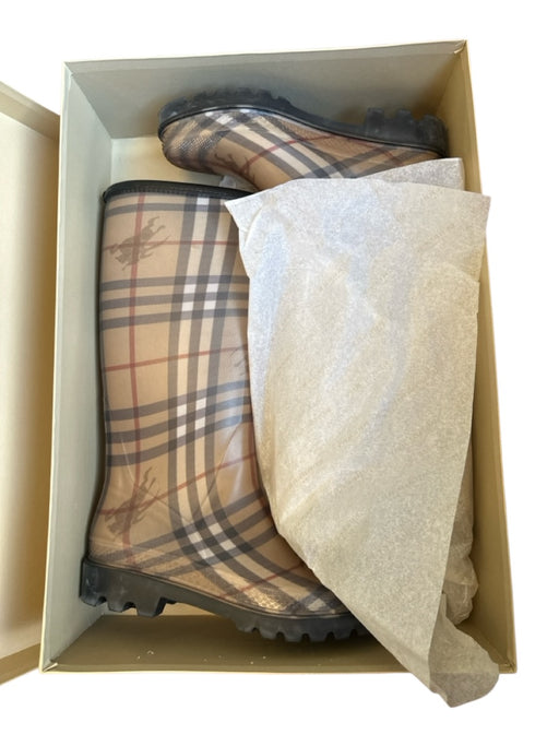 Burberry Shoe Size 6.5 Black & Tan Rubber Novacheck Rainboots Black & Tan / 6.5