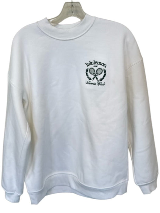 Lululemon Size Est M White & Green Long Sleeve Tennis Crew Neck Sweatshirt White & Green / Est M