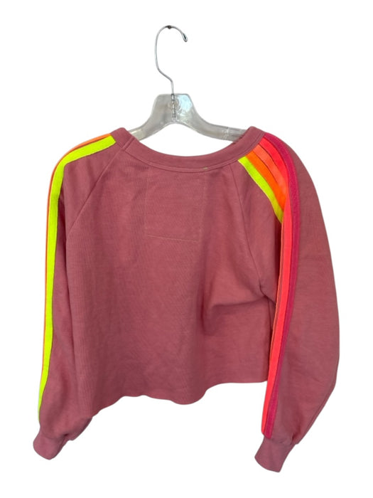 Aviator Nation Size M Pink & Yellow Cotton Long Sleeve Lightning Bolt Sweatshirt Pink & Yellow / M