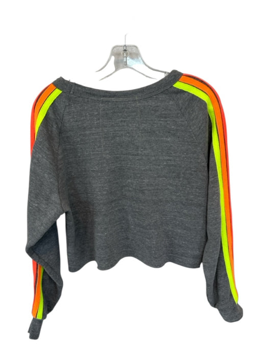 Aviator Nation Size S Gray & multi Cotton Long Sleeve Stripe Sleeve Sweatshirt Gray & multi / S