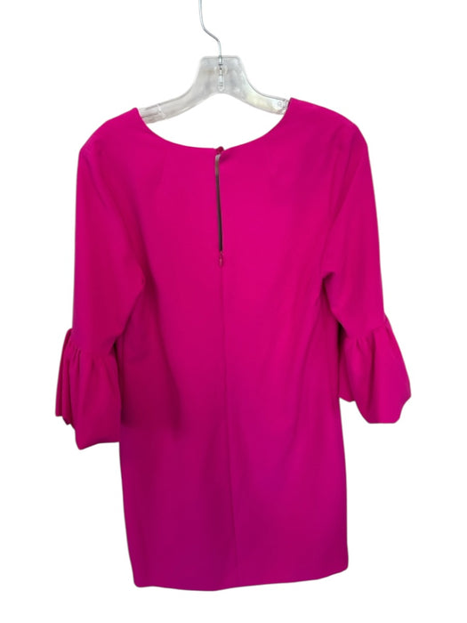 Milly Size 6 Hot pink Polyester Long Bell Sleeve V Neck Dress Hot pink / 6