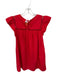 La Ven Size S Red Cotton Flutter Sleeves Circle Cut Outs Back Tie Dress Red / S