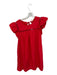 La Ven Size S Red Cotton Flutter Sleeves Circle Cut Outs Back Tie Dress Red / S