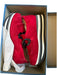 Softwaves Shoe Size 37 Red & Black Suede Platform Chain Perforated Loafers Red & Black / 37