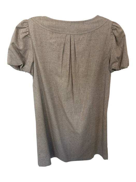 Trina Turk Size 4 Brown & Taupe Viscose Blend Speckled Short Sleeve Dress Brown & Taupe / 4