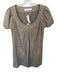 Trina Turk Size 4 Brown & Taupe Viscose Blend Speckled Short Sleeve Dress Brown & Taupe / 4