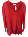 Free People x CP Shades Size S Red Cotton Long Sleeve Pleat Detail Buttons Dress Red / S