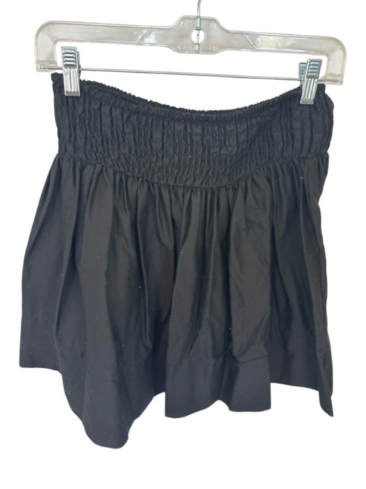 Sofia Size One Size Black Cotton Smocked Mini Skirt Black / One Size