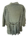 Free People Size S Green Cotton Long Balloon Sleeve Front Zip Belted Dress Green / S