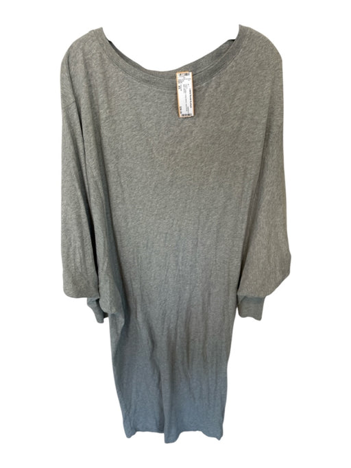 Free-est Size XS Gray Cotton Long Sleeve asymetrical Midi Dress Gray / XS