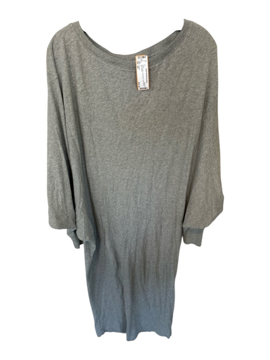 Free-est Size XS Gray Cotton Long Sleeve asymetrical Midi Dress Gray / XS
