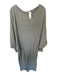 Free-est Size XS Gray Cotton Long Sleeve asymetrical Midi Dress Gray / XS