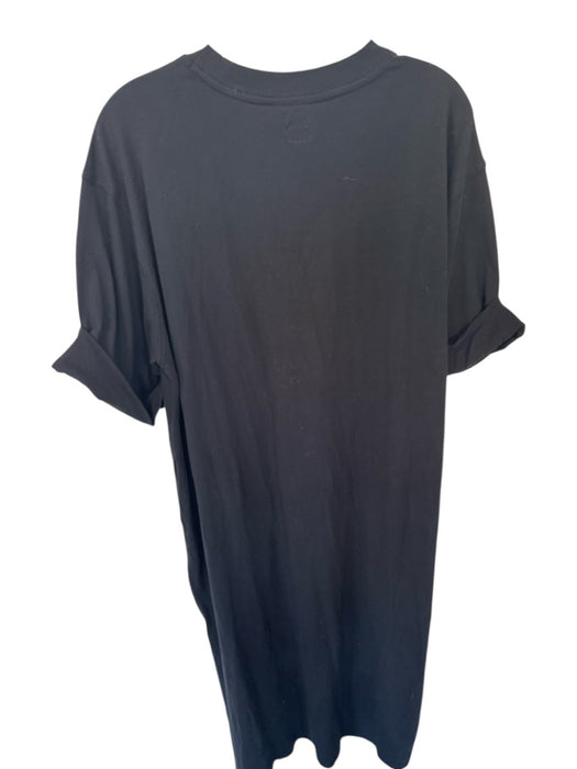 Free-est Size XS Black Cotton Short Cuff Sleeve hi lo Maxi Dress Black / XS